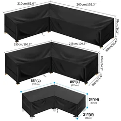 Funda impermeable para sofá de jardín en L – Protección exterior
