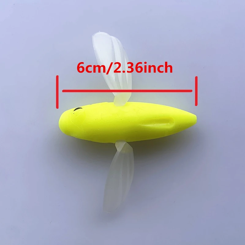 8021 6cm6g2PCS LURETV Japón RAID mismo estilo Luya superficie onda gatear lubina flotante pez blando MICRO DODGE cebo insecto suave - imagen 5