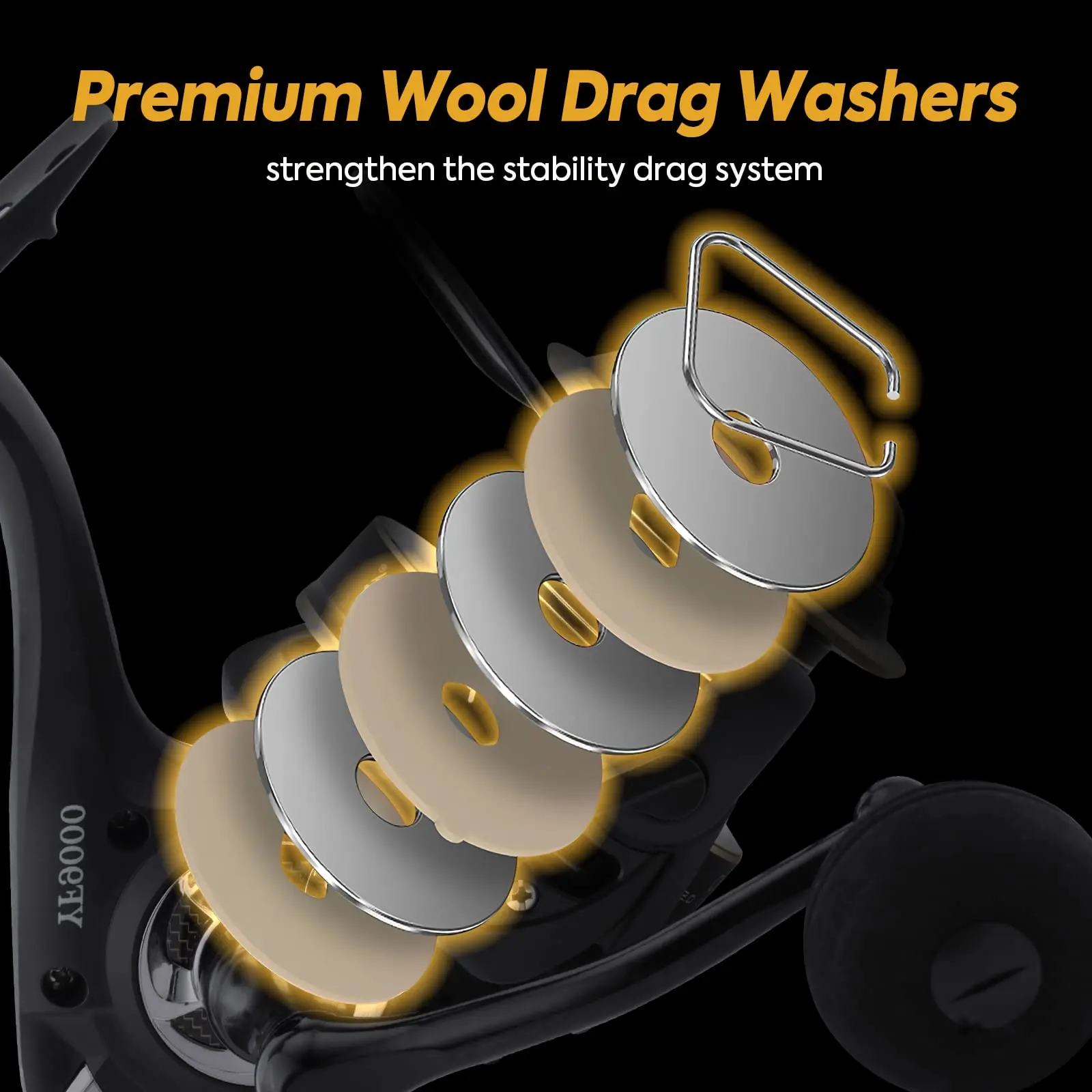 Goture-carrete de pesca giratorio 3,8: 1, de fundición larga, gran capacidad 8000/9000/10000, para agua dulce y salada, arrastre máximo de 14KG - imagen 4