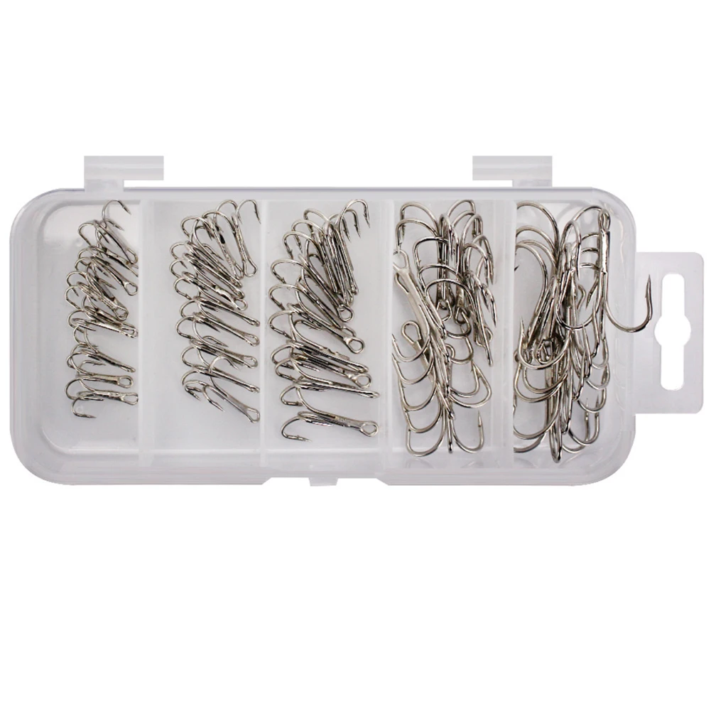 Anzuelos de pesca circulares de 50 piezas, 2 #4 #6 #8 #10 # con caja de aparejos para pesca en agua salada y dulce - imagen 5