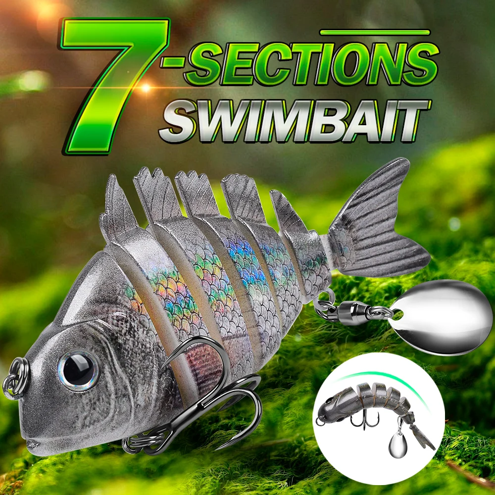 Proberos nuevos Señuelos de Pesca para lubina trucha Swimbaits multiarticulados señuelos de natación biónicos de hundimiento lento con lentejuelas intermitentes - imagen 5