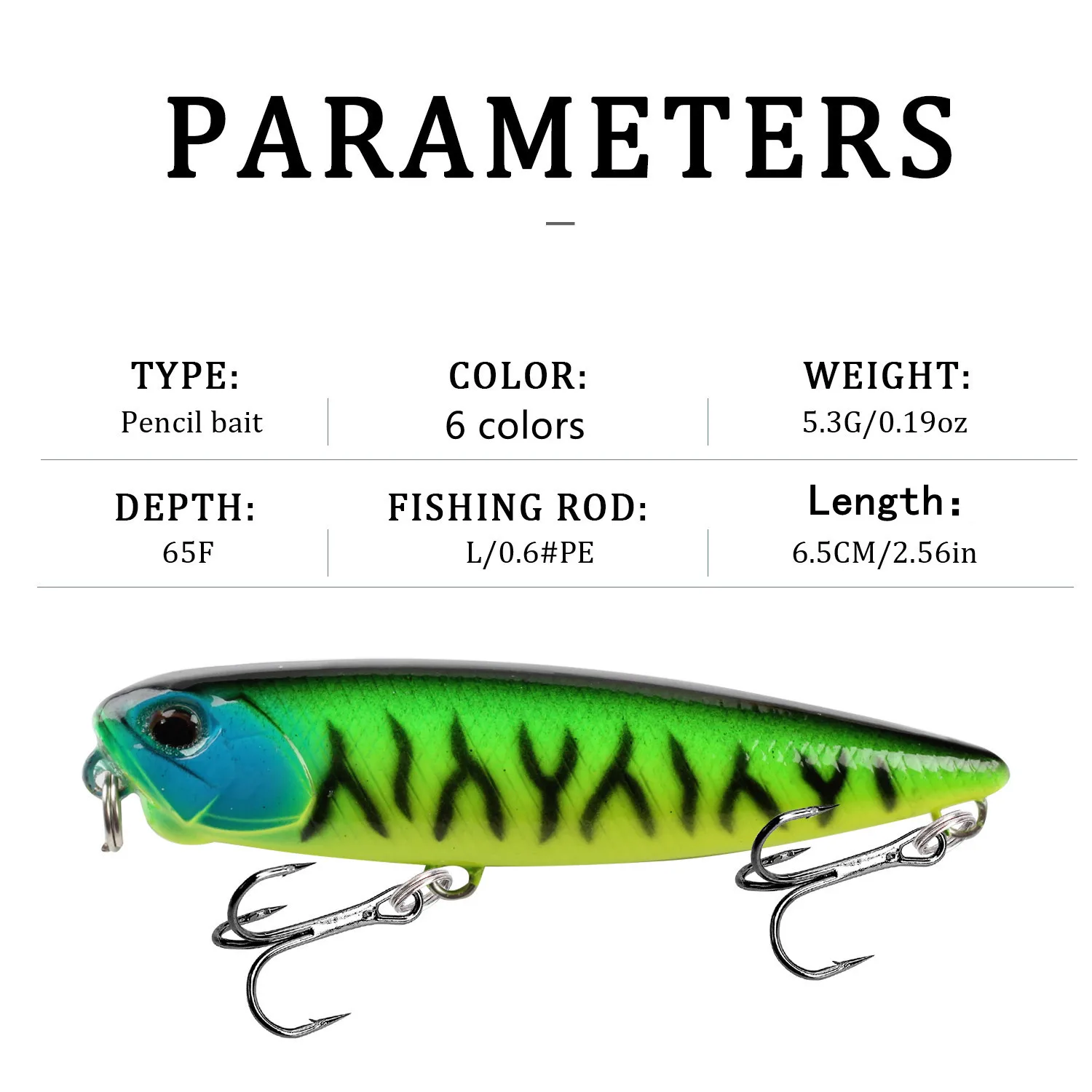 Mini señuelo de pesca flotante, cebo duro de plástico Artificial, aparejos de pesca de Lucio, Wobblers, Crankbait, 6,5 cm, 5,3g, 1 unidad - imagen 3