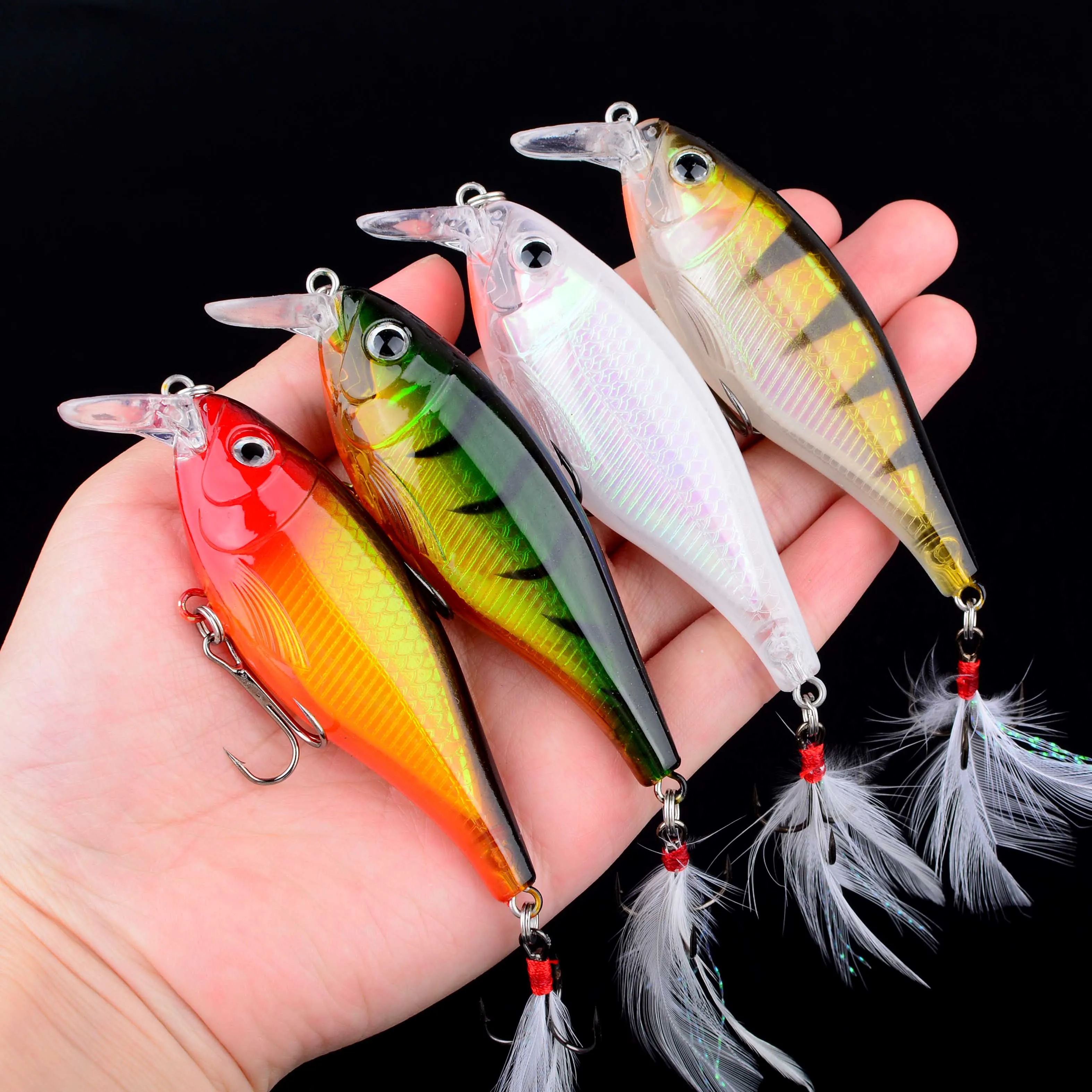 8 Uds señuelo de pesca Minnow Wobbler señuelo Jerkbait Swimbait cebo duro Artificial cebo para trucha pesca en el océano cebo de lubina