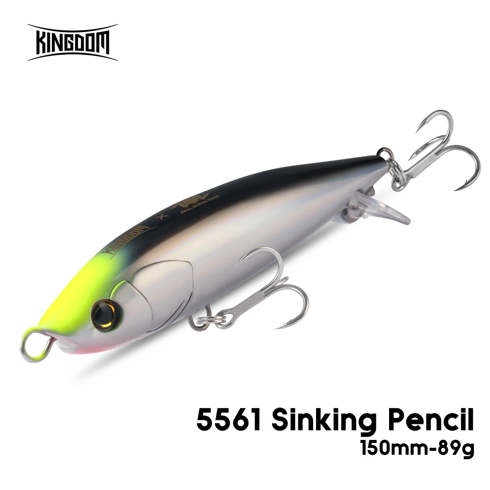 Kingdom-señuelo tipo lápiz que se hunde, 150mm, 89g, Wobblers duros artificiales de agua salada de fundición larga, Jerkbait para curricán de lubina - imagen 2