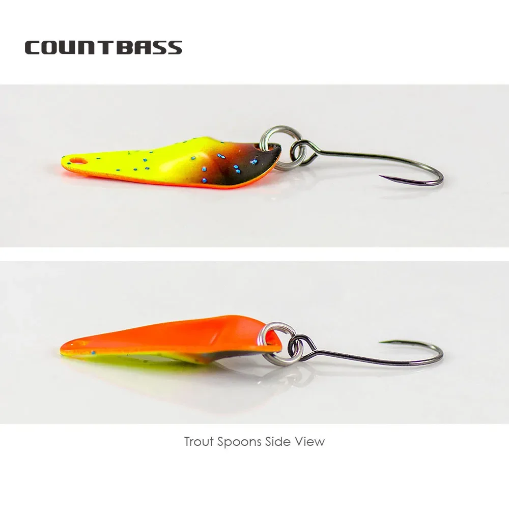 COUNTBASS 3/64oz 1,5g cuchara de fundición con anzuelo sin púas salmón trucha Lucio lubina Metal latón Señuelos de pesca - imagen 4
