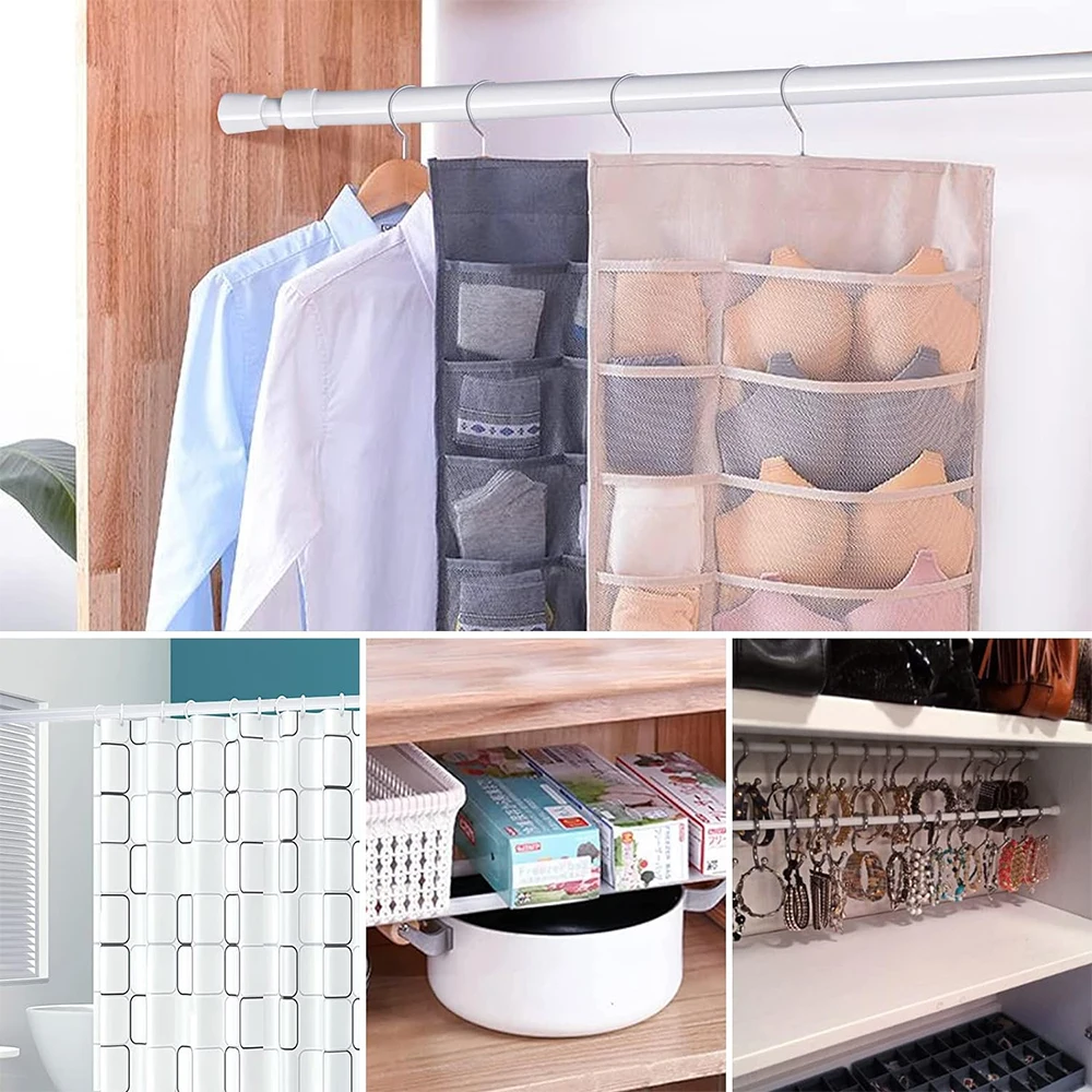 40-190CM multiusos con resorte telescópico extensible cortina poste riel de tensión red gasa poste red varillas telescópicas cortina - imagen 5