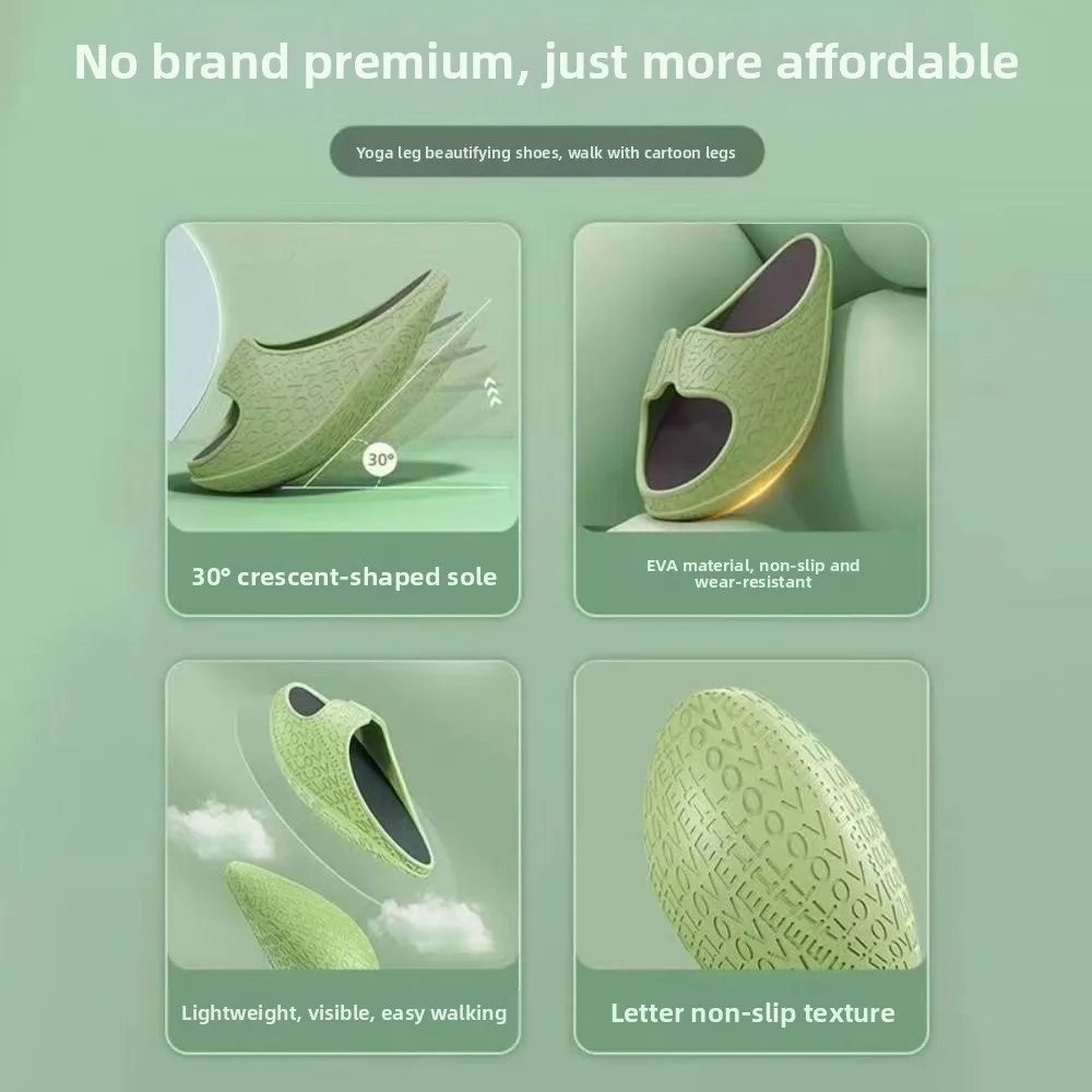 1 par de zapatillas moldeadoras de cuerpo para mujer, sandalias con estiramiento de pantorrilla mecedora en el tobillo, zapatos de equilibrio, zapatilla mecedora con plataforma de cuña