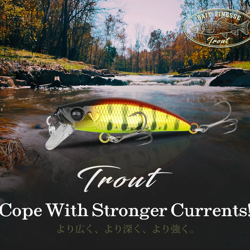 TSURINOYA-señuelo de pesca de 46mm y 5g, cebo duro de piscardo que se hunde, Intruder 46S, gancho superdeslizante, aparejos de pesca, trucha, Arroyo, modelo Jerkbait - imagen 3