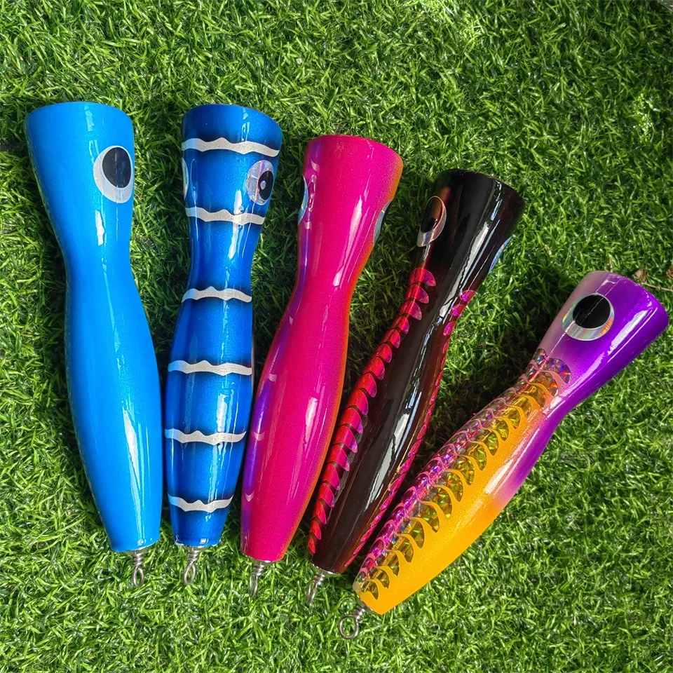 MUKUN-señuelo de pesca de madera de 115gTrolling, lápiz Popper, atún, barco, fundición larga, Wobbler, carpa Artificial, Leurre - imagen 4