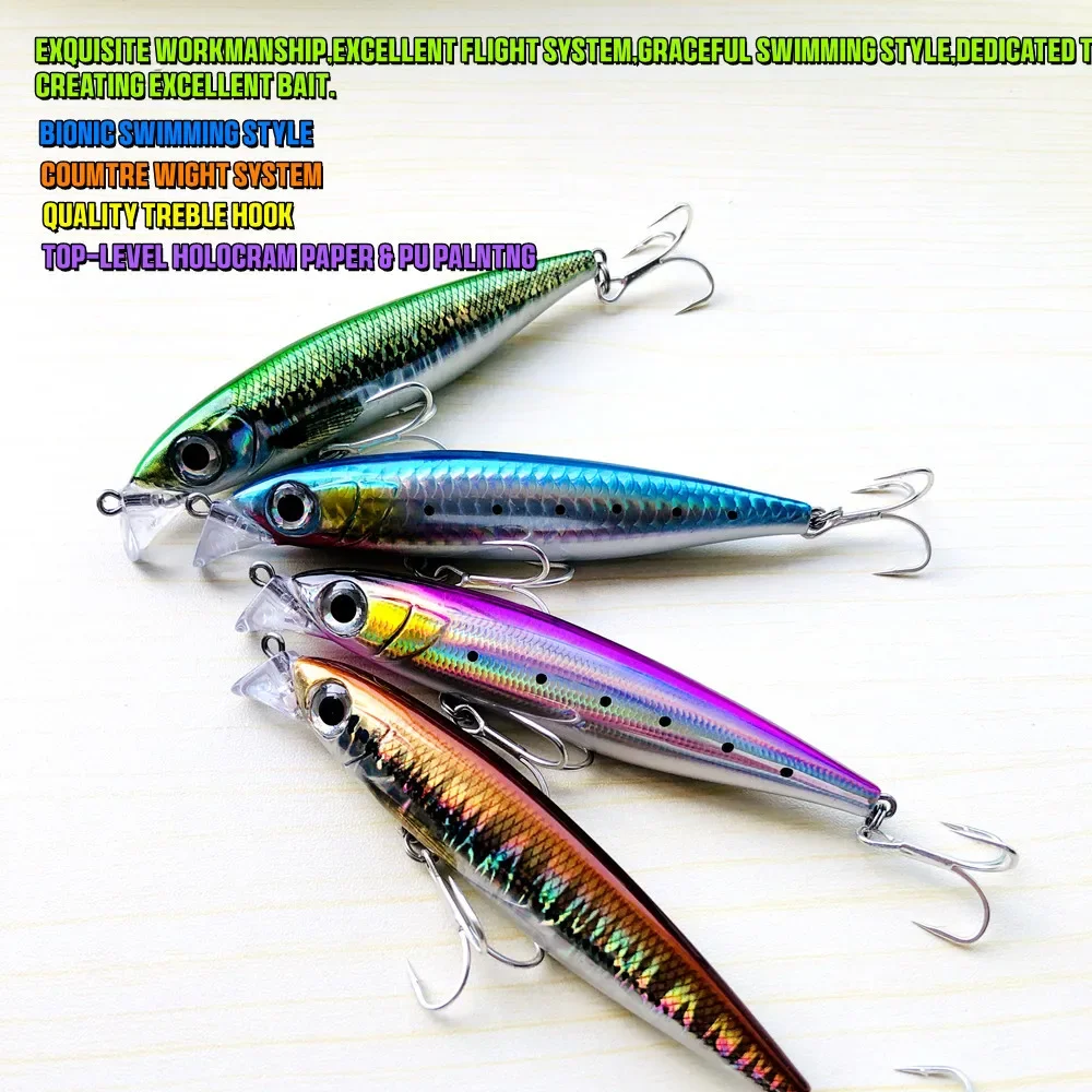 GREENSPIDER pececillo hundido 100mm 34g Wobbler Pesca Swimbait aparejos de fundición larga Lucio anzuelo señuelo de Pesca de Mar Jerkbait - imagen 3