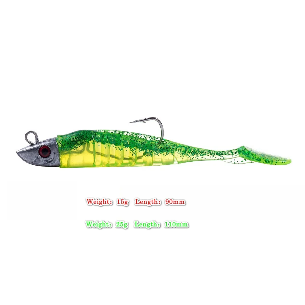Cabezas de plomo jig para agua salada – Swimbait silicone minnow - imagen 3