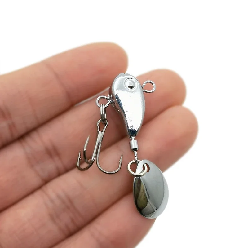 OUTKIT-Mini VIB de Metal con cuchara, señuelo de pesca de 8,5g, aparejos de pesca en hielo para invierno, Pin Crankbait, Spinner de vibración, cebo que se hunde