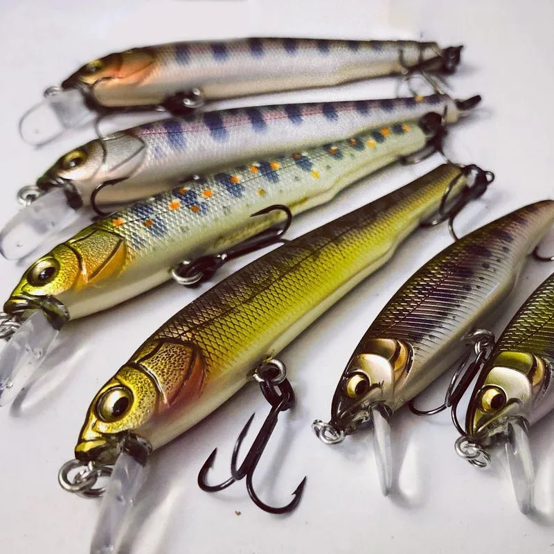 Mini Señuelos de pesca Wobblers de pececillo hundido, 64mm, 7,6g, trucha, cebo duro de plástico Artificial, Jerkbait, Crankbait, aparejos de pesca de lubina - imagen 5