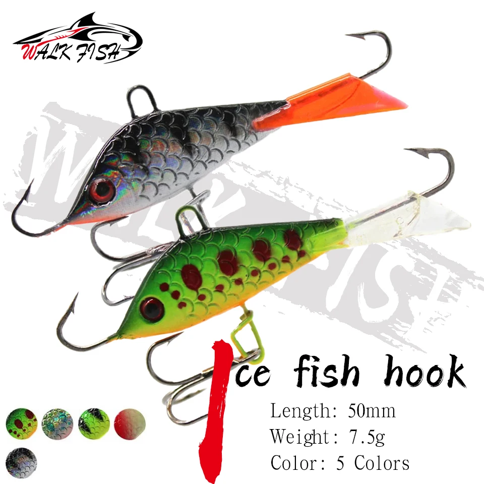 Señuelo de equilibrio plano WALK FISH 50mm 7,5g para pesca en hielo