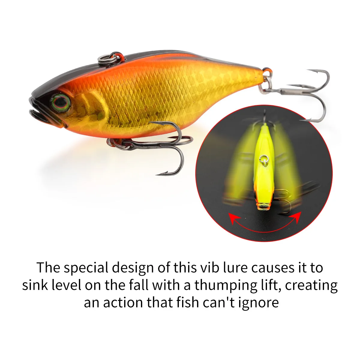 Testar 60mm 15g cebo de vibración que se hunde Rattlin láser Swimbait Señuelos de pesca de fundición larga hielo invierno VIB cebo duro aparejos de Lucio - imagen 4