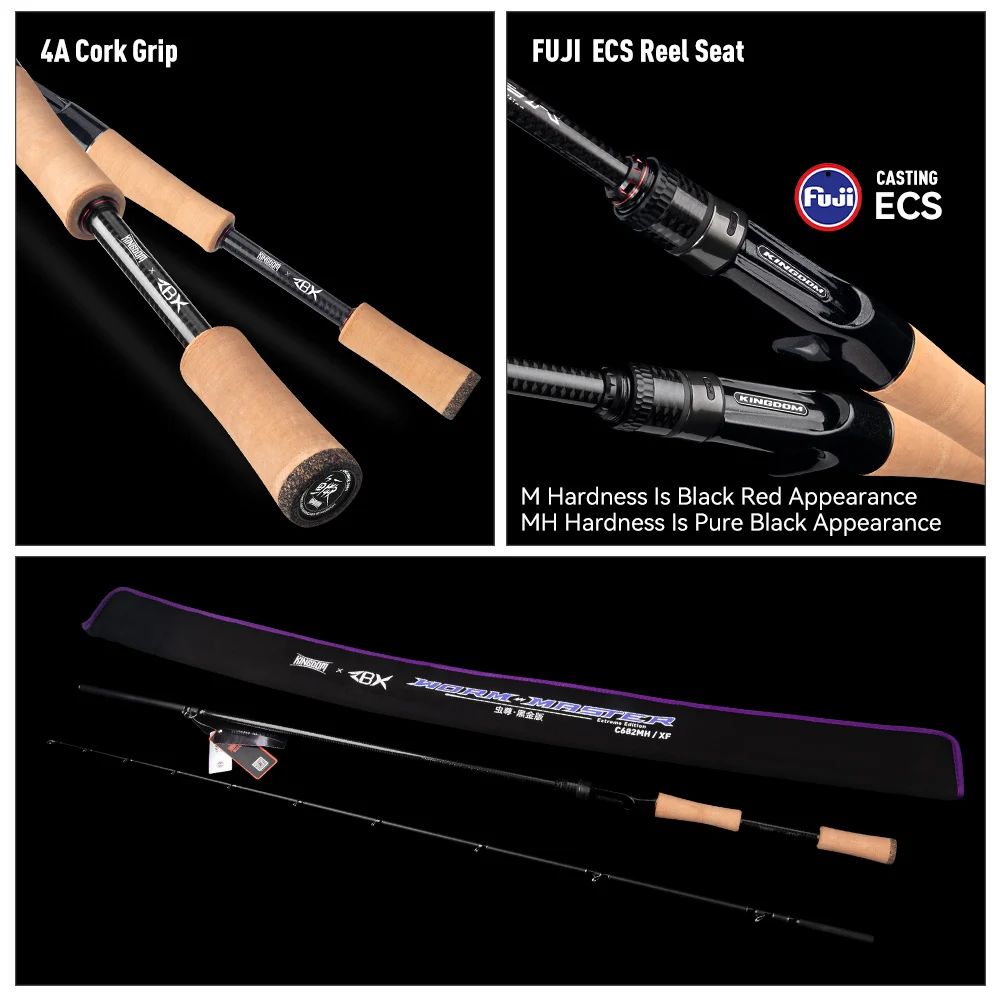 Kingdom-caña de pescar Worm Master Fuji SIC, anillo guía Toray 33 + 40T, tela de carbono, 2,01 m, 2,03 m, caña de pescar de salmón para lanzar la costa - imagen 5