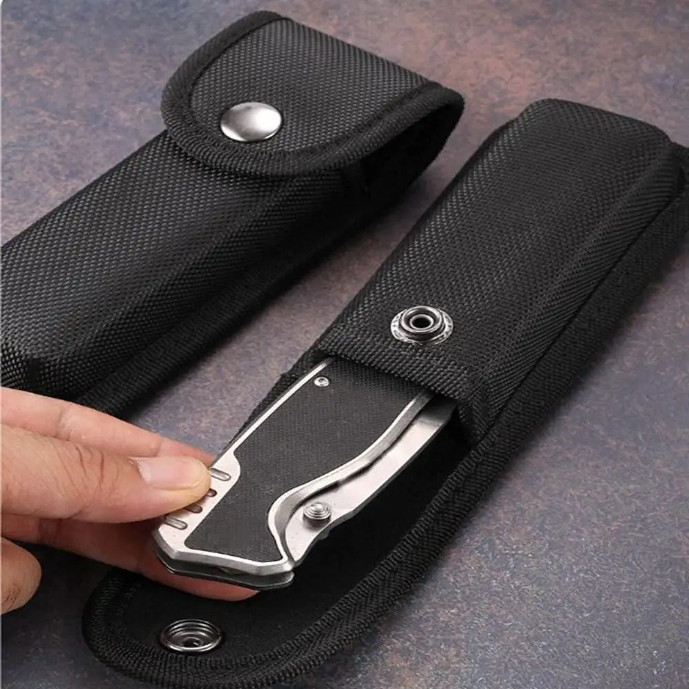 Funda plegable para navaja de cintura, linterna, cinturón, funda de cuero para caza, Camping, estuche protector de bolsillo, equipo de transporte al aire libre - imagen 4