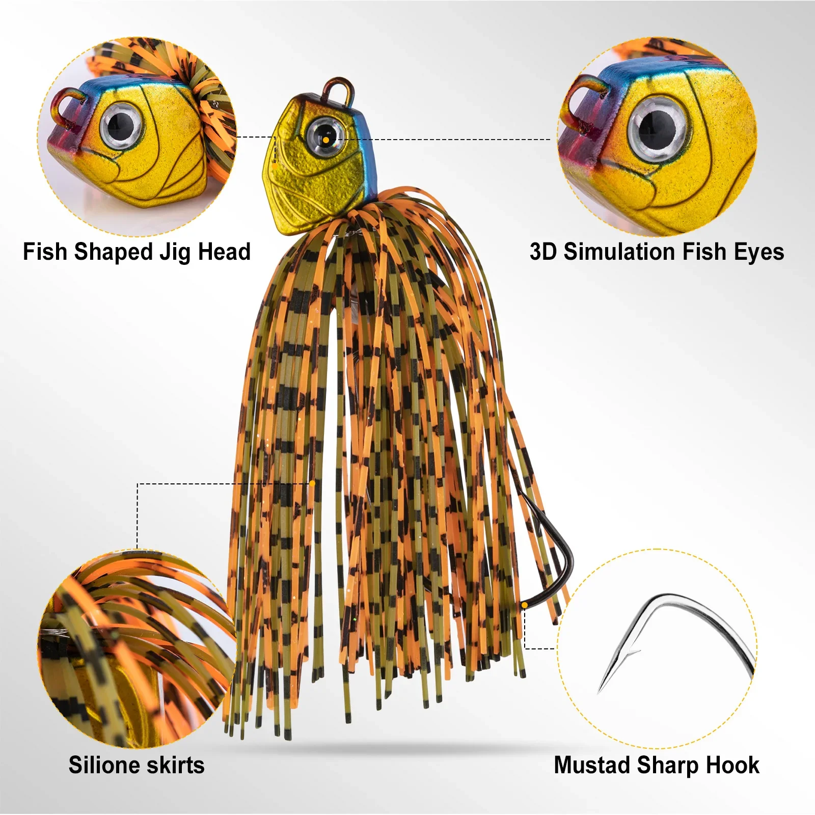 Goture-Cebo giratorio de Metal, anzuelo de pesca de 8cm, 15g, 18g, 20g, cuchara de alambre, Wobblers, aparejos para carpa, señuelo de pesca de lubina, 5 unidades por lote - imagen 4