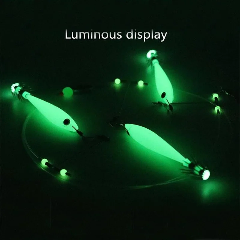 Calamar Artificial Luminoso de Madera para Pesca en Profundidad - imagen 4