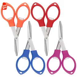 Tijeras pequeñas de acero inoxidable, gafas de 8 caracteres, tijeras de línea de pesca portátiles de Metal, accesorios de pesca, equipo de pesca, 1PC