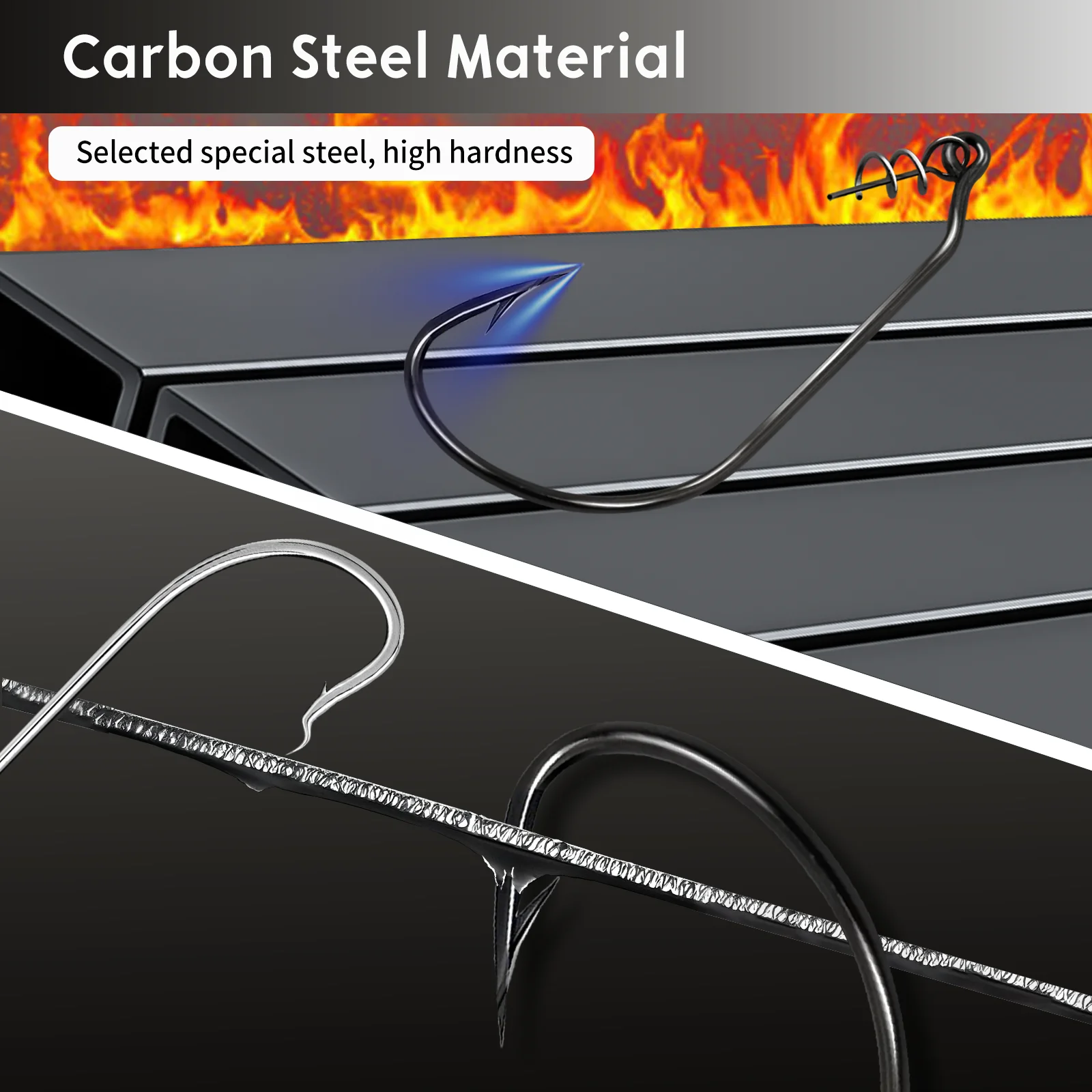 FishTrip EWG-anzuelo de gusano con resorte centrado, anzuelos giratorios para pesca de lubina, señuelo de gusano de plástico suave, anzuelo de cebo para agua salada - imagen 4