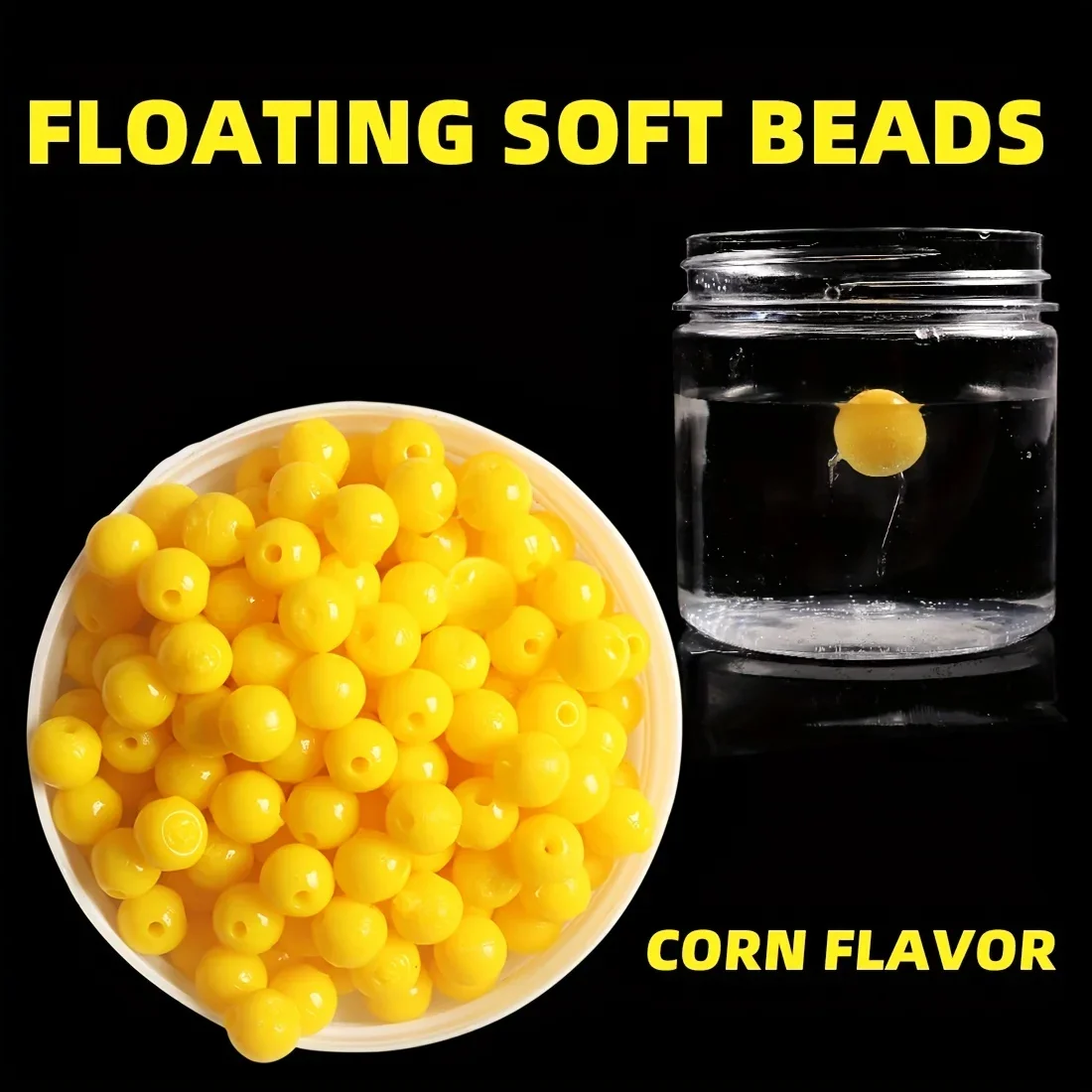 Bolitas flotantes de pesca salvaje, bolas de cuentas de agua con sabor a maíz para peces de mar, carpa y cruciano, señuelo de pesca grande, suministros de cebo - imagen 3