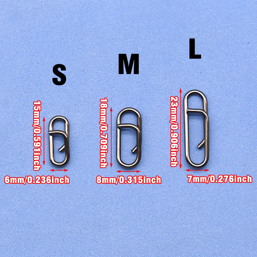 120 Uds Clips de pesca eléctricos pesca en agua salada Snap pesca de acero inoxidable Clips rápidos conector de señuelo aparejos de pesca de agua dulce - imagen 3