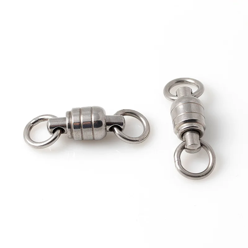 Conector de pesca de alta resistencia, rodamiento de bolas de acero inoxidable, giratorio con dos anillos sólidos soldados, accesorios de pesca, 200 Uds. - imagen 2