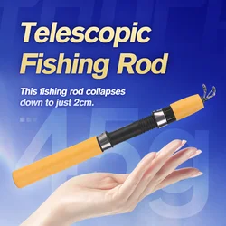 Set de pesca en hielo con cucharas metálicas y carrete