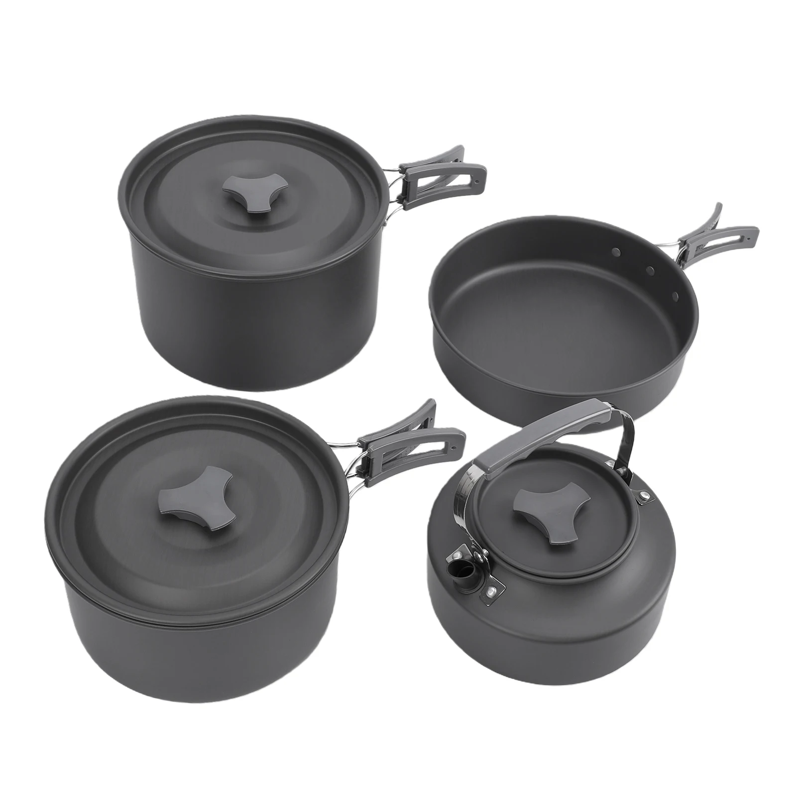 Juego cocina plegable acampar – Ollas sartenes resistentes al calor - imagen 2