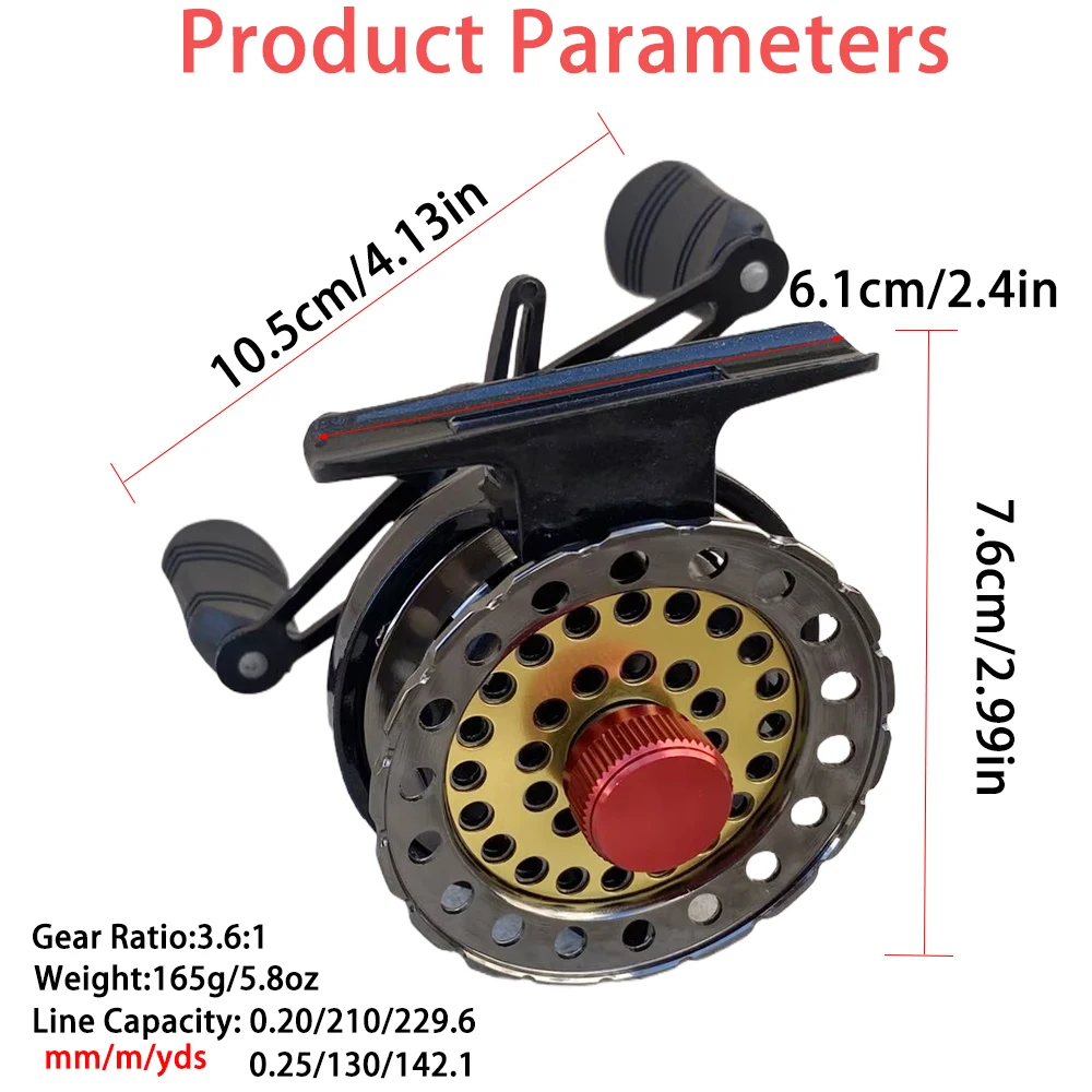 Carrete de pesca en hielo GHOTDA, carrete de árbol grande de Metal liso para invierno, carretes de fundición, mano derecha/izquierda para pesca en hielo, arrastre de invierno de 5KG - imagen 5