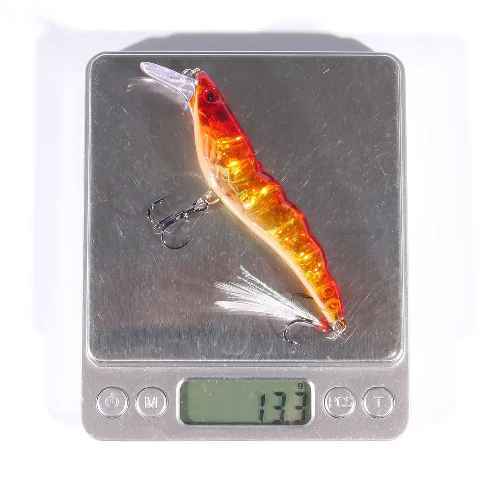 Plantilla de calamar y pulpo, señuelo luminoso de madera para camarones, Señuelos de Pesca artificiales, pulpo, sepia, camarones, cebo de pesca duro, 1 Uds., 12cm - imagen 5