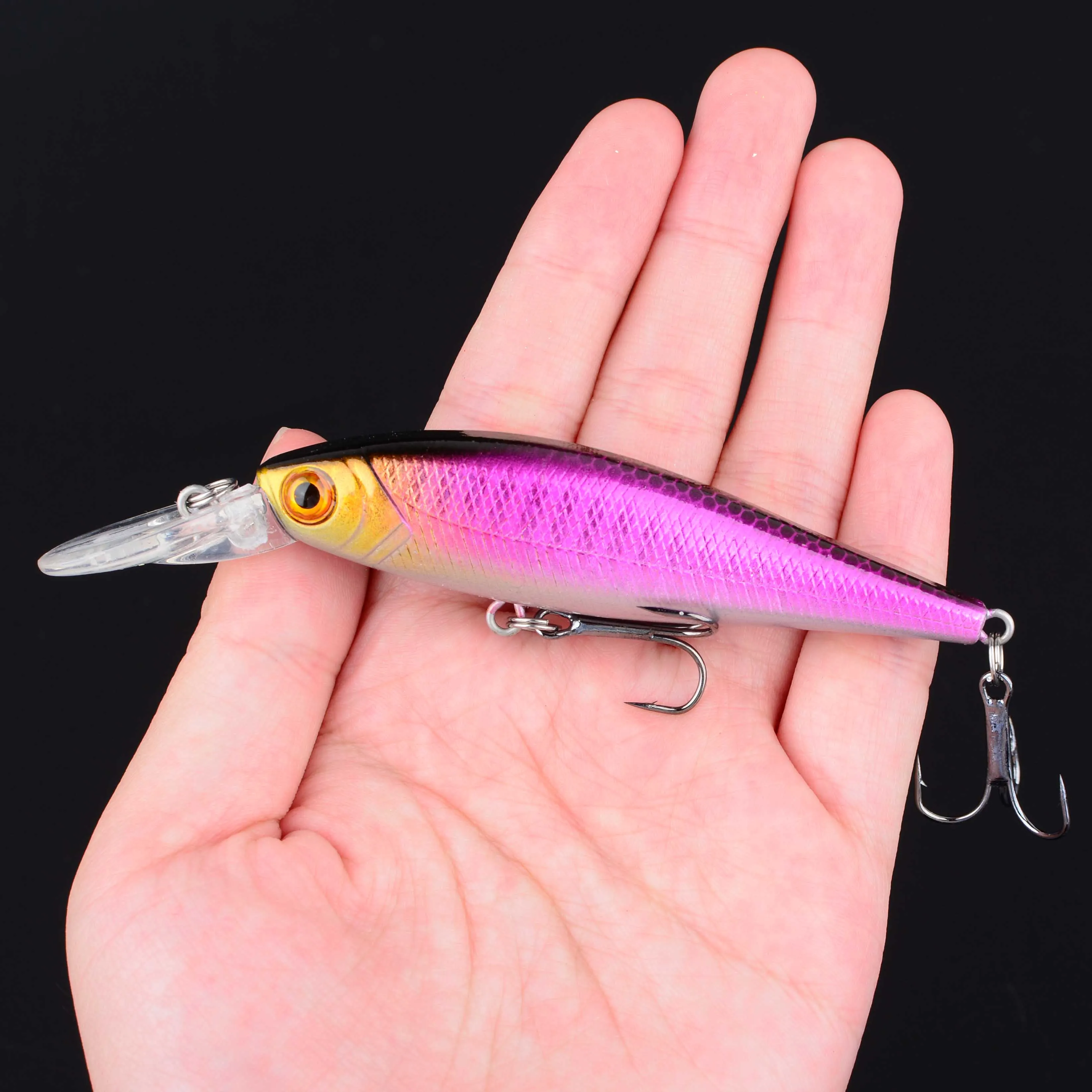 Señuelo de pesca con ojos 3D, cebo duro Artificial para pececillo, aparejos de pesca Crankbait, 1 ud. - imagen 4