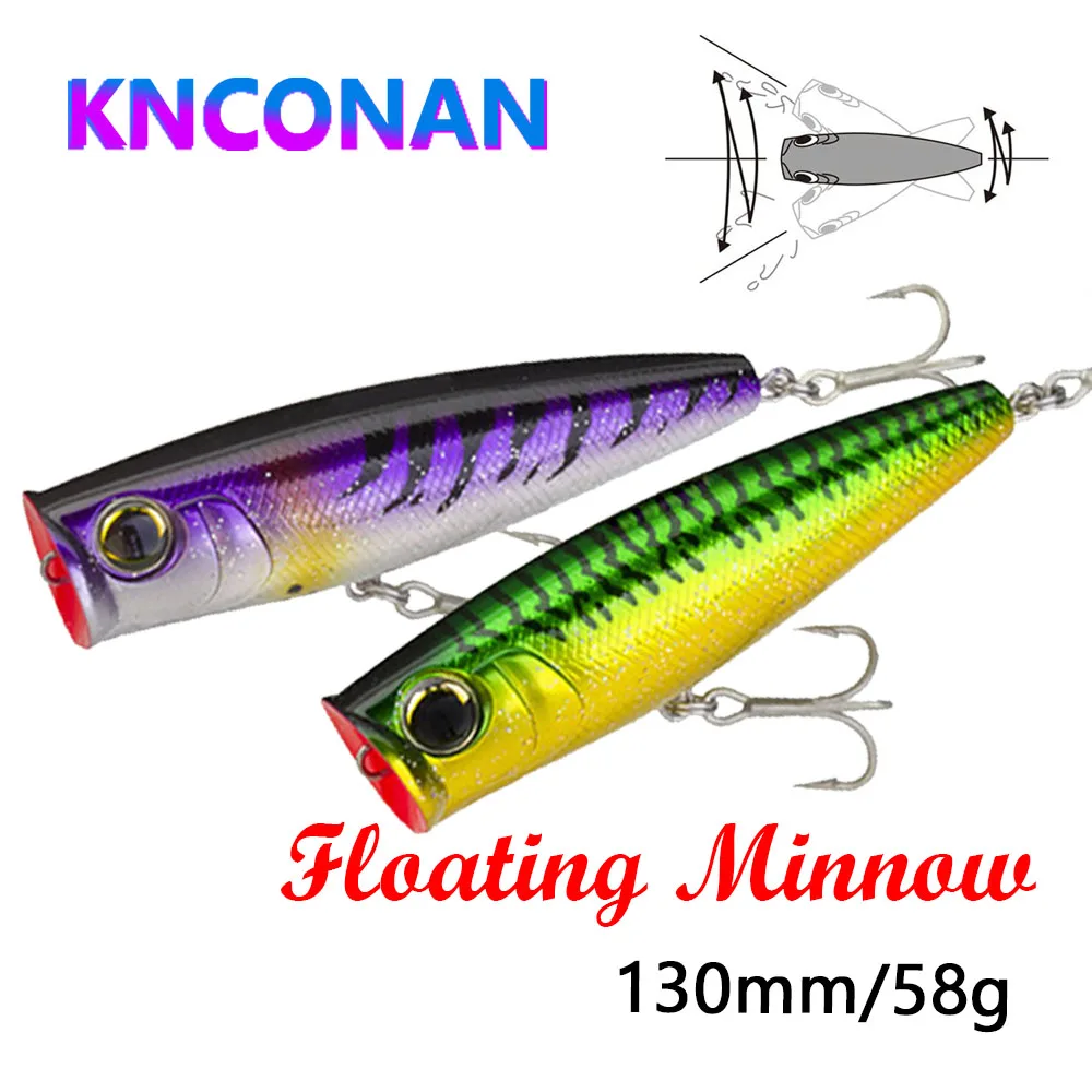 Señuelos de pesca Wobbler flotantes Big Popper, cebo duro de plástico Artificial, aparejos de pesca, 150mm, 58g, 1 ud. - imagen 2