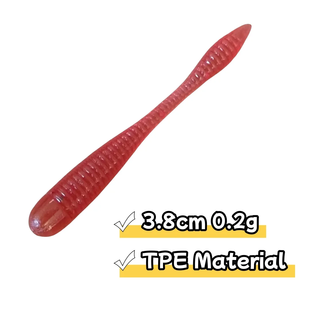 Swolfy 50 Uds 3,8 cm TPE flotante Micro cebo aguja cola Ajing gusano suave señuelo de pesca Swimbaits Jig Rockfish Drop Shot océano mar - imagen 2