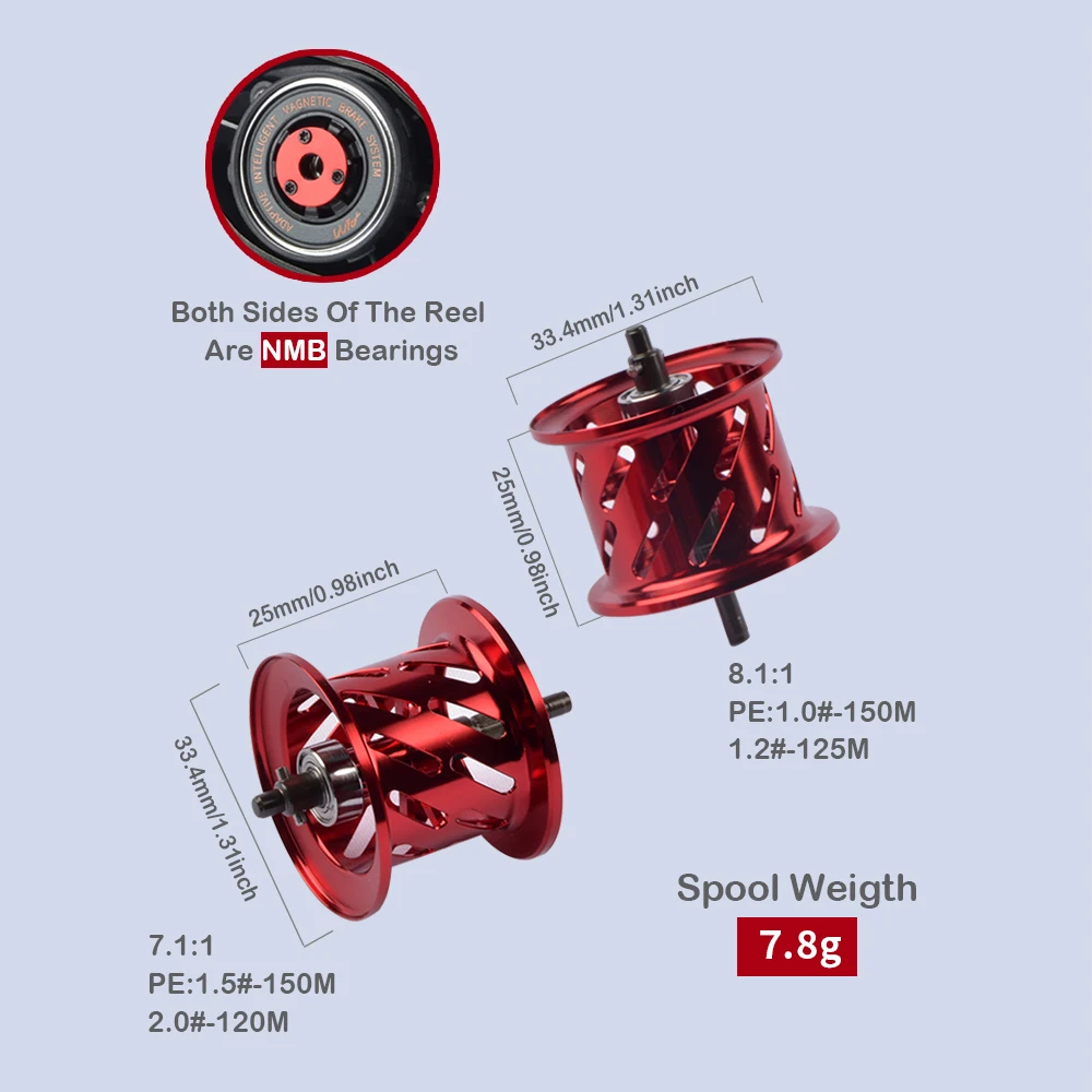 PURELURE-carrete De Pesca Baitcasting, accesorio místico De 179g, 9 + 1 7,1: 1-8,1: 1, carrete De Pesca De agua dulce, cabeza De serpiente De fundición larga - imagen 4