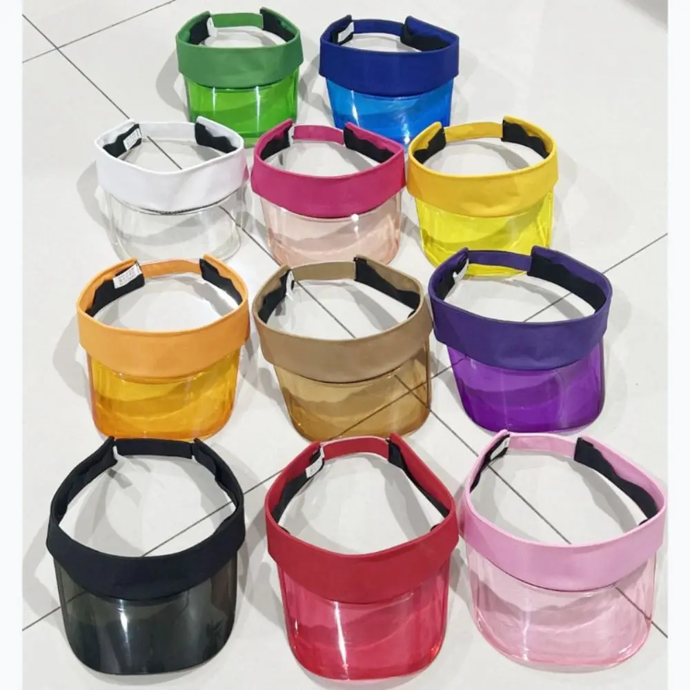 Gorras con visera transparente ajustable para ciclismo, sombreros de sol transpirables con ala transparente para verano, sombrero de copa vacío Anti-UV en topless para mujeres y hombres - imagen 3