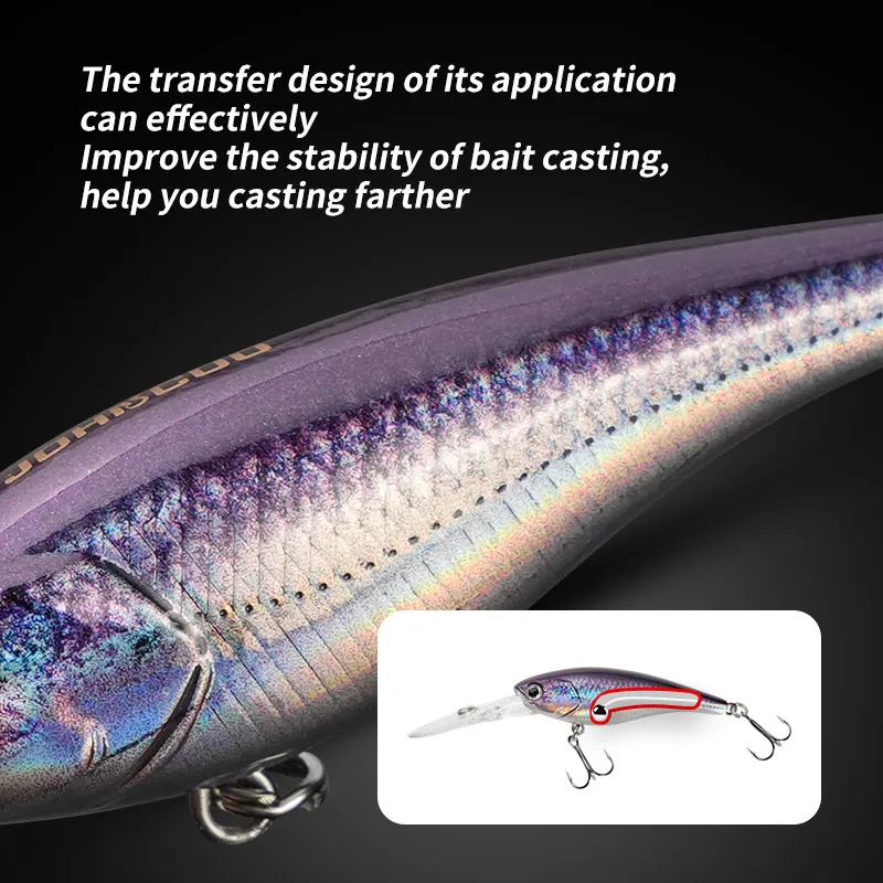 Jerkbait flotante con lengüeta larga – Señuelo pececillo para lucio - imagen 3