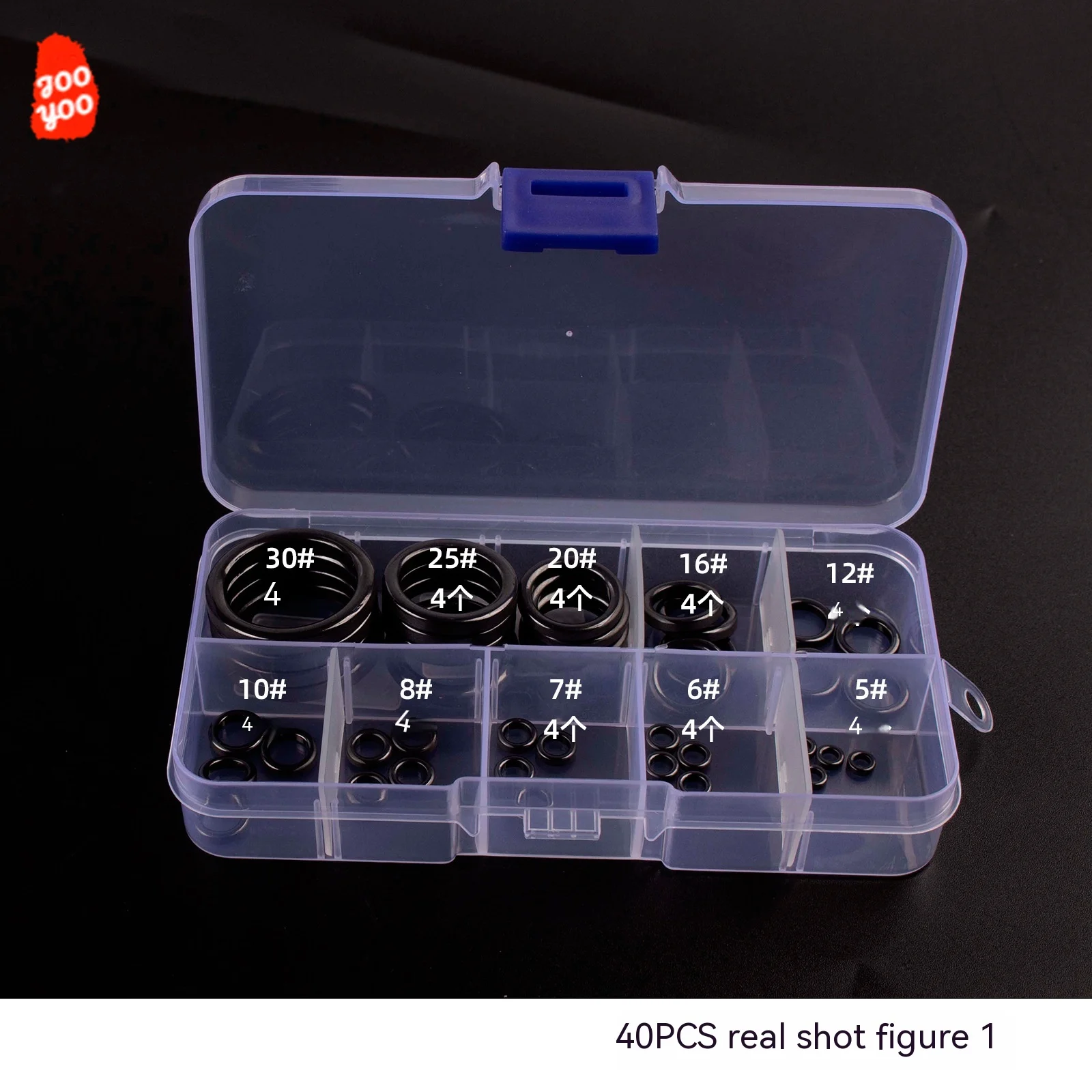 Clip de barra de cerámica negra de 40 piezas, anillo en forma de O, reparación de línea de anillo magnético, anillo de guía de línea Go, caña de mar de fundición larga, aparejos de pesca Luya - imagen 4