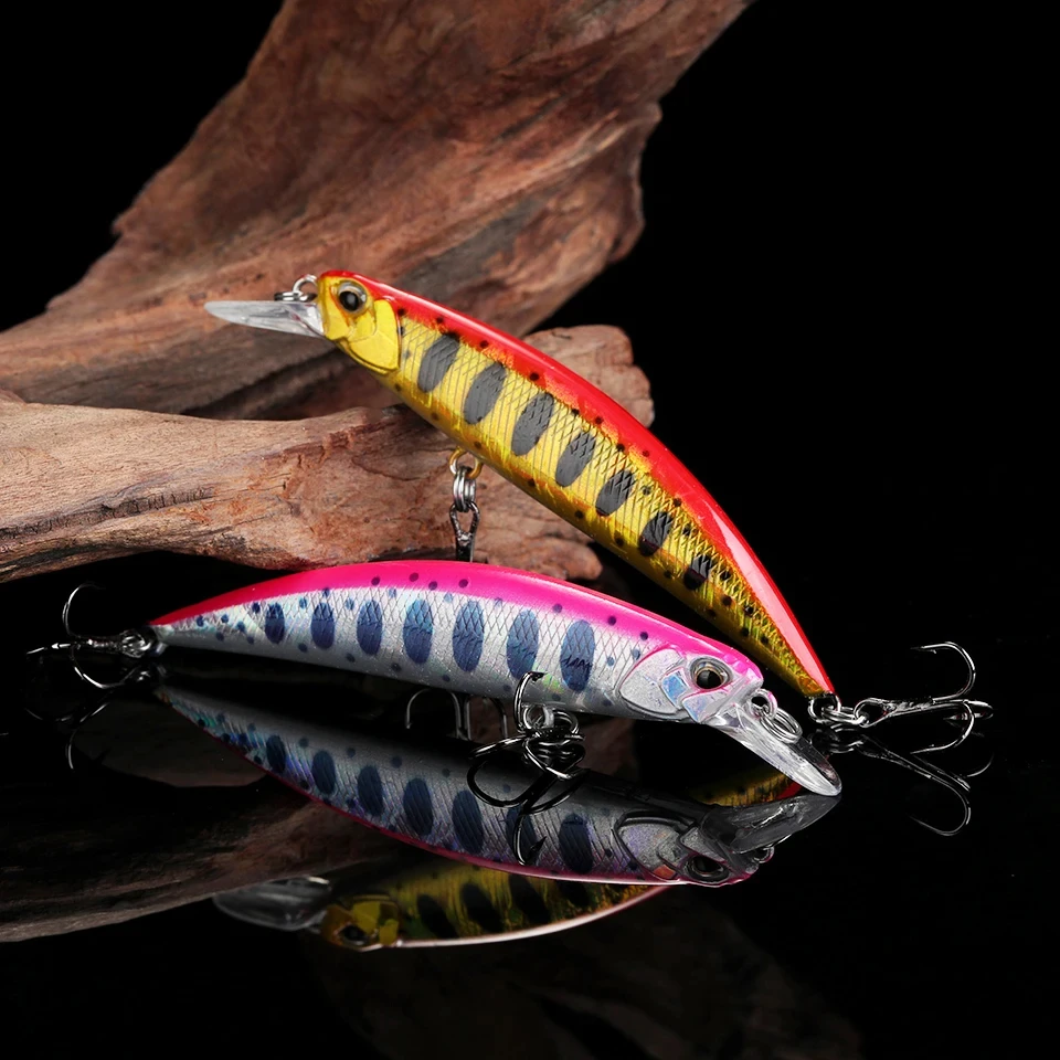 WALK FISH-señuelo de pececillo hundido, 1 piezas, 80mm, 12g, ojos 3D, señuelo de trucha de plástico duro, accesorios Wobbler, aparejos de Pesca - imagen 5