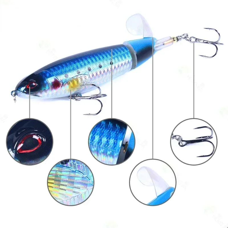 Whopper Popper Señuelo Topwater cola giratoria – Pesca superficie - imagen 3
