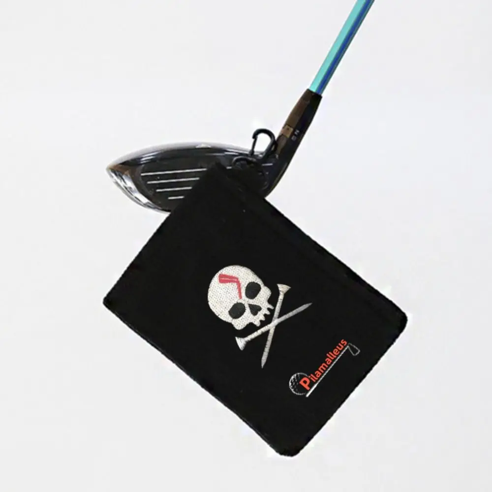 Toalla de Golf magnética con patrón de calavera con mosquetón, paño de limpieza para palos de Golf de 15x10,5 cm, imán fuerte, pelota de Golf de diseño minimalista - imagen 2
