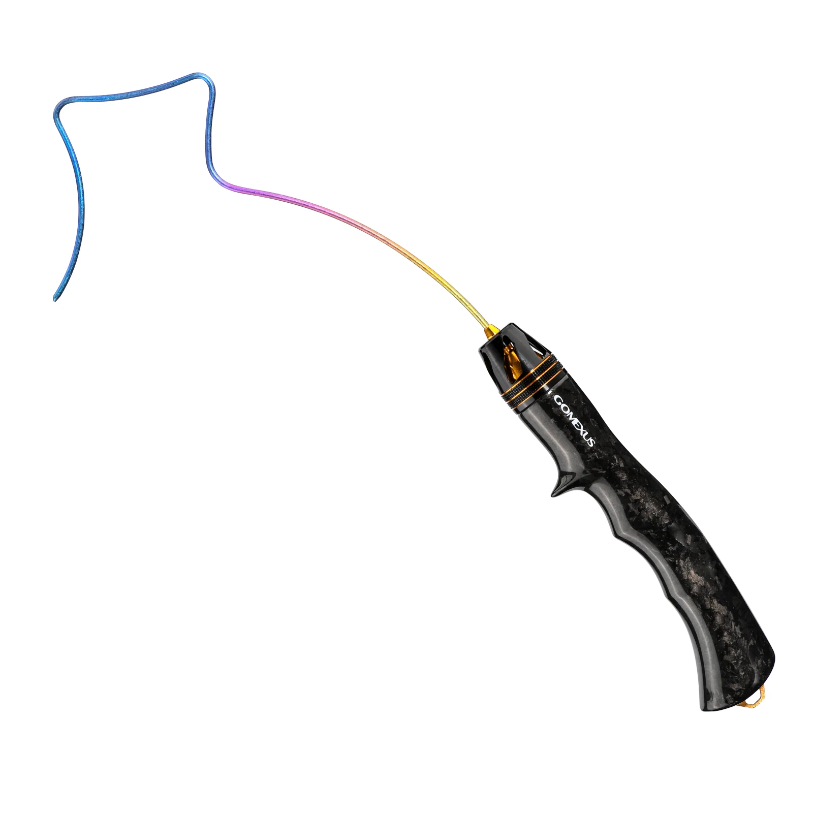 Dispositivo de desacoplamiento Gomexus Liberador de gancho de trucha con agarre de carbono forjado y cable de titanio de longitud ajustable