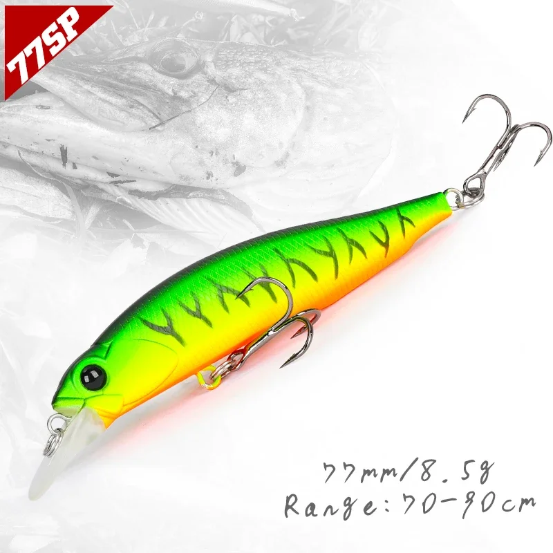 TSURINOYA 77SP Jerkbait-señuelo de pesca de pececillo suspendido DW101, 77mm, 8,5g, 0,7-0,9 m, cebos duros artificiales para Lucio, señuelos Wobbler - imagen 3