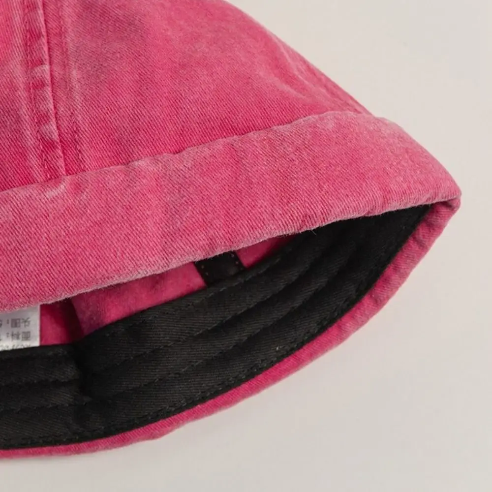 Gorro de algodón transpirable con orejas de gato viejo lavado a la moda, gorro Unisex de Color sólido para mujer - imagen 4