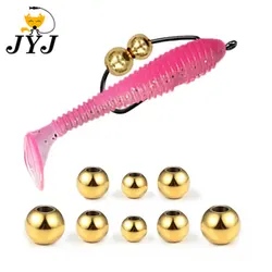 JYJ 20 piezas 1,36g 2g 3g accesorios de pesca de cobre peso de plomo redondo, peso de anzuelo de pesca compensado, para fundición lejana