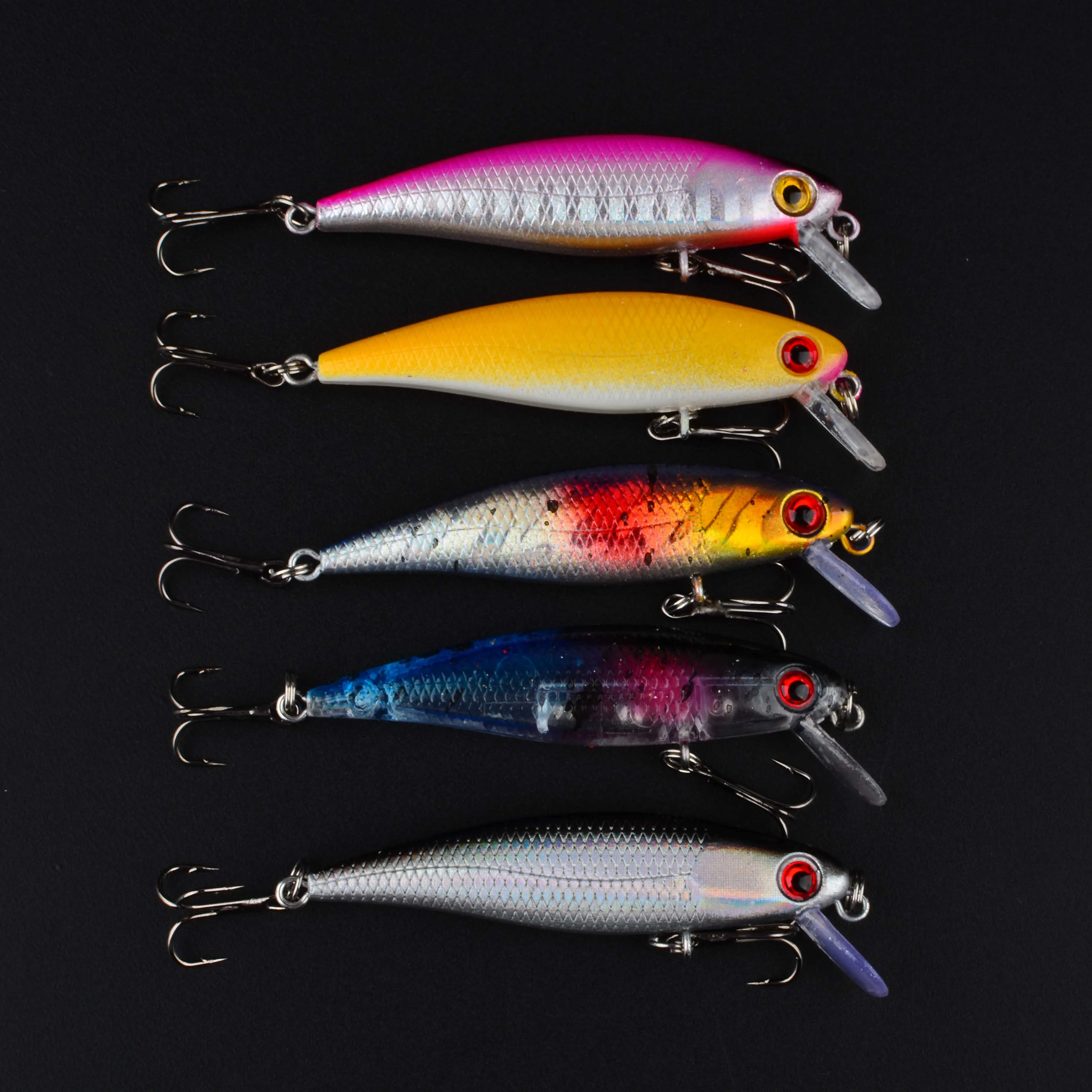 Señuelo de Pesca de calidad, señuelo pececillo con ojos 3D, cebo duro de plástico, plantilla Artificial, Wobblers, Crankbait, 1 ud. - imagen 4