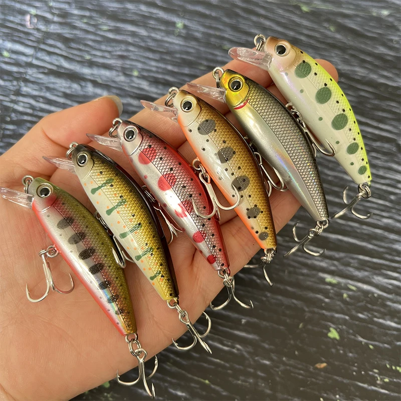 Señuelos de Pesca de pececillo que se hunden, 65mm, 9g, cebo duro Artificial, Wobblers de Pesca para Lucio, lubina, trucha, Jerkbait, equipo de Swimbait de plástico - imagen 4