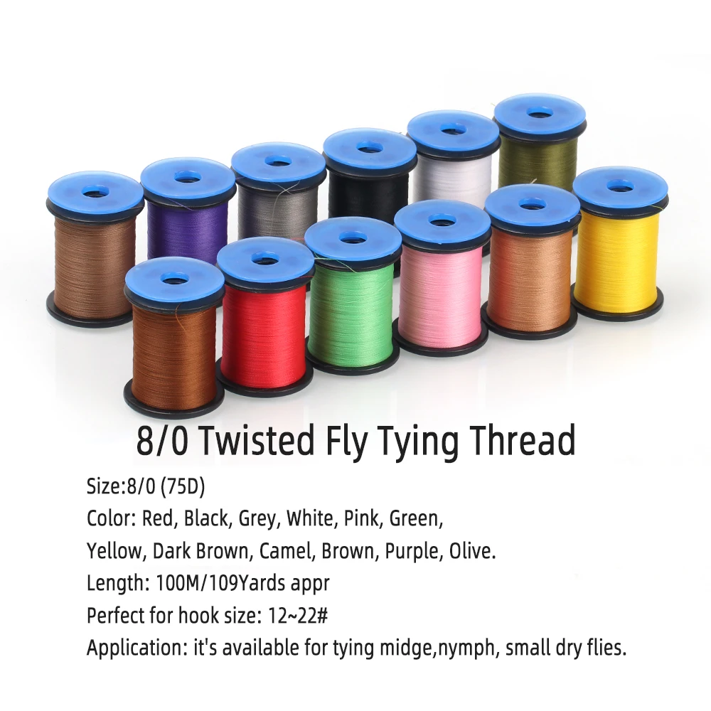 Wifreo-Hilo de atado de moscas trenzadas, materiales de atado de moscas de trucha, accesorios Premium, 75Denir, 100M, 8/0 - imagen 3