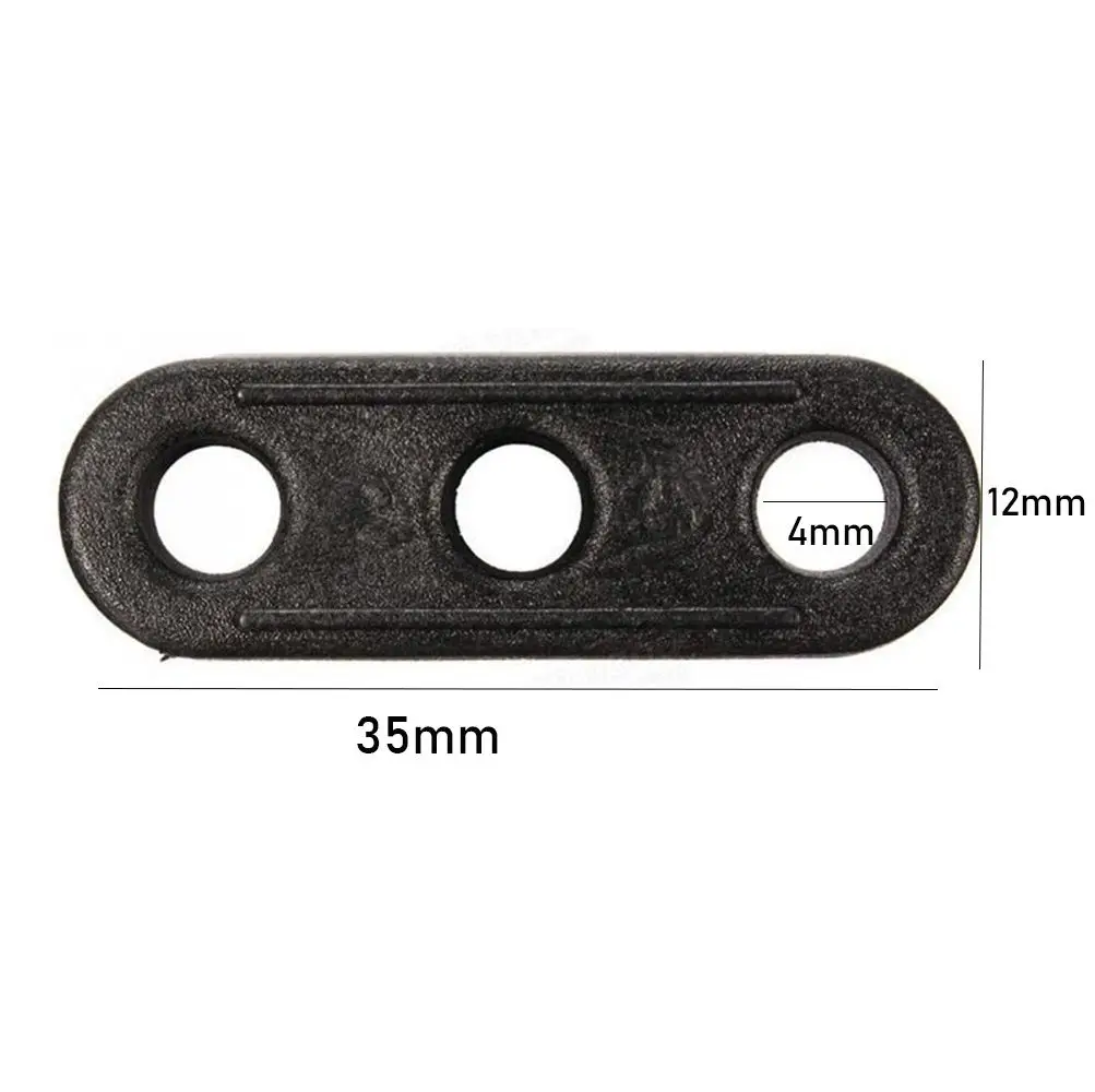 Hebilla de cuerda de viento negra para tienda de campaña, 10 piezas, cierre tensor, 3 agujeros, accesorio de Camping - imagen 5
